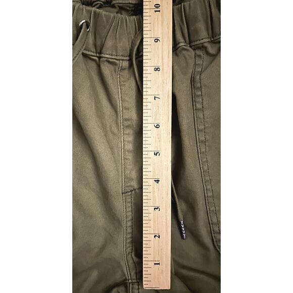 NWT Flamingals Drawstring Stretch Mid-Rise Joggers Army Green Women's XL - Picture 3 of 7